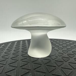 Vintage Viking Clear Glass MCM Mushroom Gill Design Satin Finish